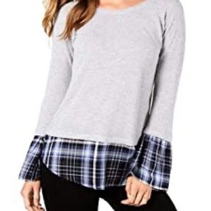 Style And Co Long Sleeve Slub T-shirt XL